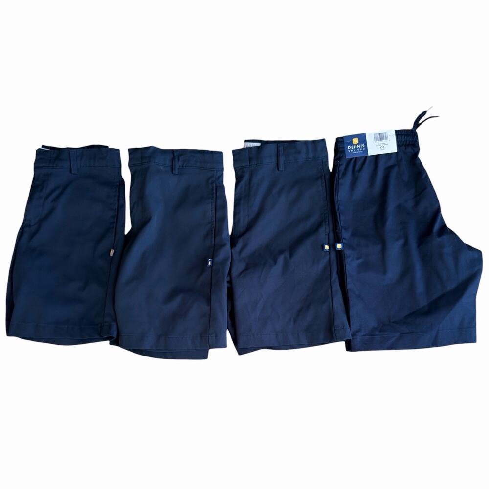Dennis Uniform Boys Flat Front Tech Twill Shorts Lot Of 4